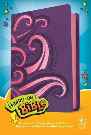 Hands-On Bible NLT (LeatherLike, Purple/Pink Swirls)