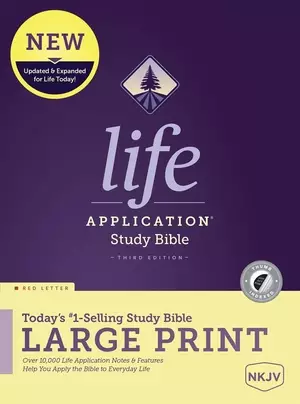 NKJV Life Application Study Bible, Third Edition, Large Print (Hardcover, Indexed, Red Letter)