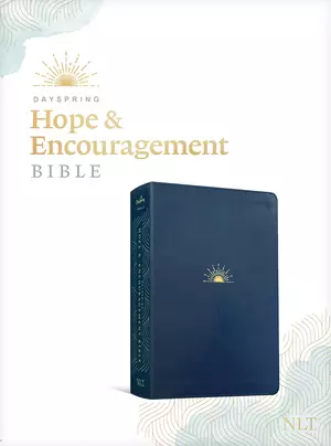 NLT DaySpring Hope & Encouragement Bible, Navy, Imitation Leather, Devotional, Reflections, Reading Plans, Wide Margin, Journalling, Ribbon Markers