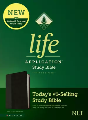 NLT Life Application Study Bible, Third Edition (LeatherLike, Black/Onyx, Red Letter)