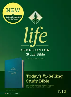 NLT Life Application Study Bible, Third Edition (LeatherLike, Teal Blue, Red Letter)