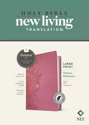 NLT Large Print Bible, Pink, Imitation Leather, Filament, Reference, Red Letter, Print + Digital Bible, App Content, Study Material, Devotional Material