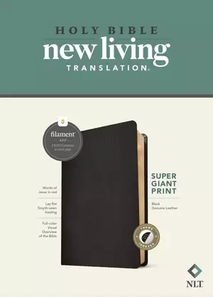 NLT Super Giant Print Bible, Filament-Enabled Edition (Genuine Leather, Black, Indexed, Red Letter)
