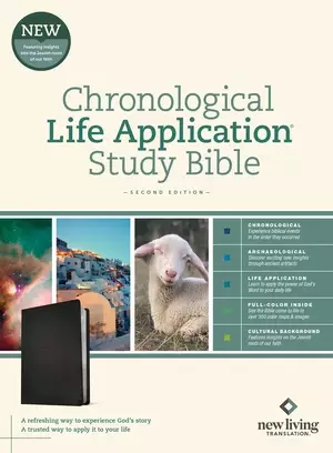 NLT Chronological Life Application Study Bible, Second Edition (LeatherLike, Ebony Leaf)
