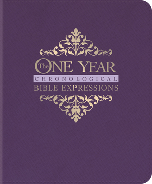 The One Year Chronological Bible Expressions NLT (LeatherLike, Imperial Purple)