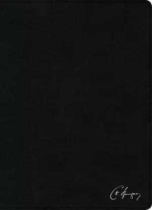 RVR 1960 Biblia de estudio Spurgeon, negro piel genuina