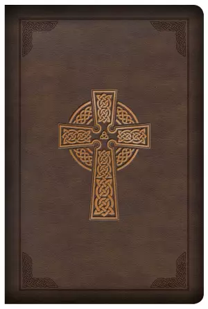KJV Large Print Compact Reference Bible, Celtic Cross Brown LeatherTouch