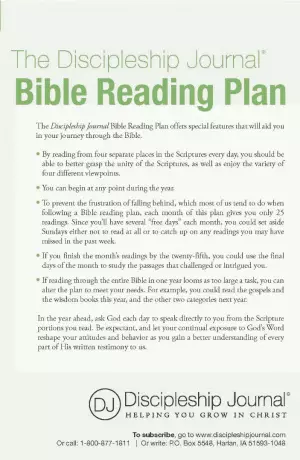 The Discipleship Journal Bible Reading Plan - Pack of 25