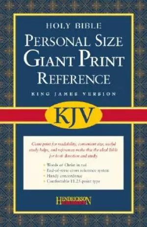 KJV Personal Size Giant Print Reference Bible: Black, Bonded Leather