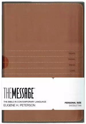 The Message Bible Personal Size, Bible, Brown, Imitation Leather, Maps, Charts, Topical Concordance, Study Helps