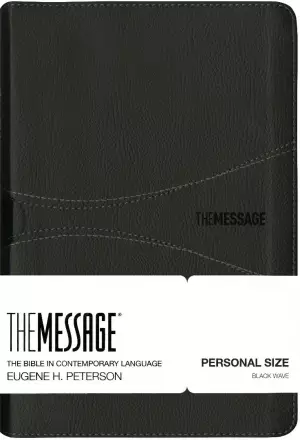 The Message Bible Personal Size, Bible, Black, Imitation Leather, Topical Concordance, Charts, Maps, Book Introductions, Ribbon Marker