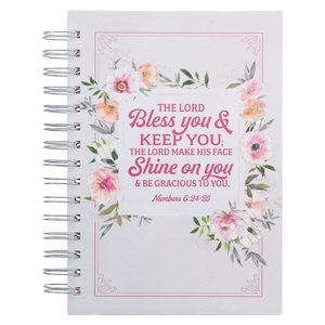 Journal-Wirebound-Floral/Stripes Bless You Num. 6:24-25