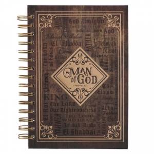 Journal Spiral-bound Brown Man of God 1 Tim. 6:11