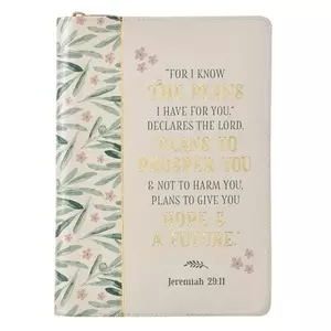 For I Know the Plans Faux Leather Classic Journal with Zipped Closure - Jeremiah 29:11