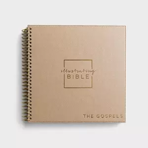 NIV Illustrating Bible The Gospels, Beige, Imitation Leather, Journaling, Spiralbound, Single Column, Wide Margin, Gift, Lay Flat Design, Thick Paper