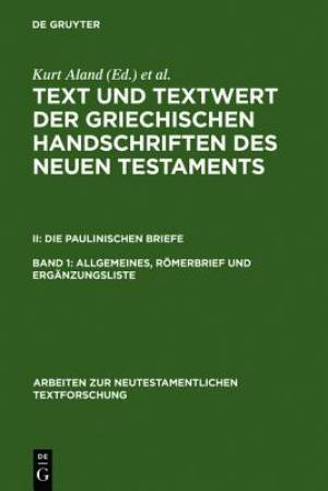 Allgemeines, Romerbrief Und Erganzungsliste