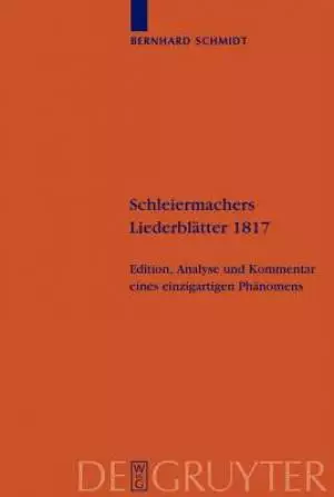 Schleiermachers Liederblatter 1817