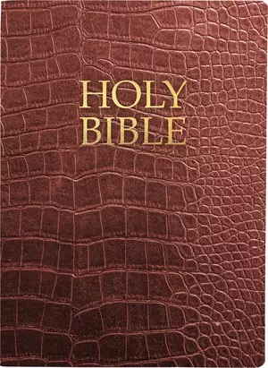 KJVER Holy Bible, Large Print, Walnut Alligator Bonded Leath