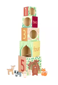 Woodland Animal Wooden Stacking Cubes (FSC®)