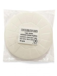 Pack of 10 Gluten Free Concelebration Hosts 5 3/4"  - 24 Sections - White