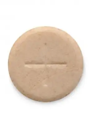 Pack of 250 - 1 1/8" Peoples Communion Wafers | Altar Bread - Wholemeal - Single Cross - Sealed Edge