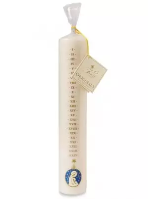30.5 x 5 cm Large White Advent Candle with Mother & Child Design - Single