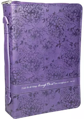 I Can Do All Things Purple Trendy Bible Case - Medium