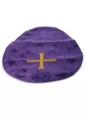 Collection Bag, Purple with Gold Cross