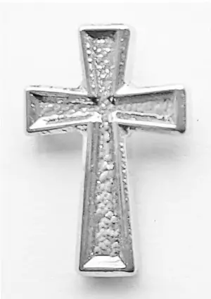 Lapel Pin - Cross - Relief / Silver