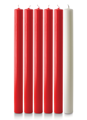 Red and White Advent Candle Set (12" x 1")