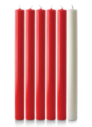 12" x 1" Advent Candle Set - Red and White
