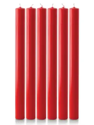 12" x 1" Advent Candle Set - Red - Pack of 6 (Over-Dipped)