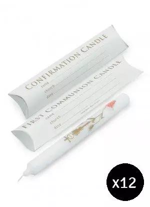 First Communion & Confirmation Candle (Pillow Pack) - Pack of 12