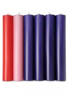 12" X 2" (4 purple,1 pink & 1 red) Lenten Candles