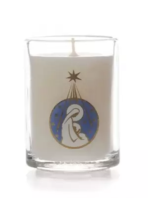 Madonna & Child Candle In Glass - Single