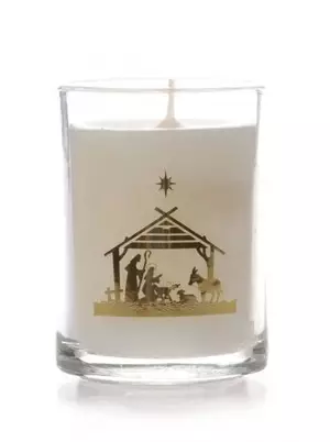 Nativity Candle In Glass - Single