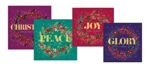 Christmas Wreaths Christian Christmas Cards Pack of 20