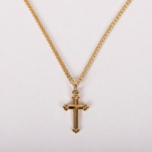 16-18" Gold Over Sterling Silver Cross Necklace