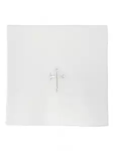 NEW 7" x 7" Chalice Pall - Linen - White Cross Design