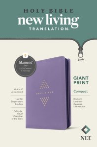 NLT Compact Giant Print Zipper Bible, Filament Enabled (LeatherLike, Diamond Lavender, Red Letter)