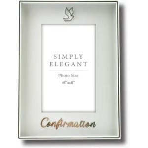 Silver Finish Metal Confirmation Photo Frame