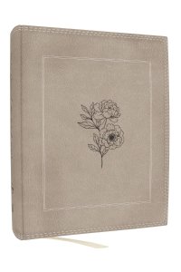NKJV, Journal the Word Bible, Large Print: Reflect, Journal or Create Art Next to Your Favorite Verses (Stone Leathersoft over board, Red Letter)