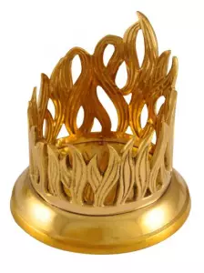 Brass Flame Design Candle Holder for 3" Candles