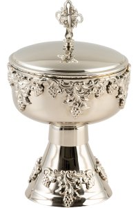 Nickel Plated Ciborium with Gold Plated Inside H 20 cm