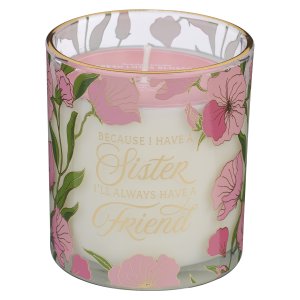 Glass Candle Because I Have A Sister