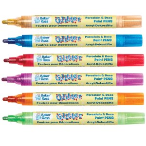 Glitter Porcelain & Deco Paint Pens (Set B Pack of 6)