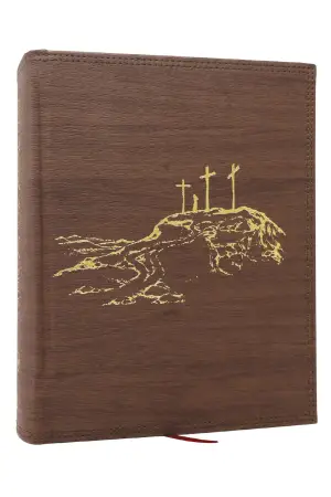NKJV, Journal the Word Bible, Large Print: Reflect, Journal or Create Art Next to Your Favorite Verses (Brown Leathersoft over Board, Red Letter)