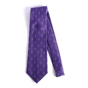 Silver Cross Purple Polyester Tie