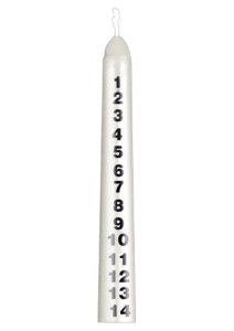 10" White Advent Candle With Transfer - Box of 12