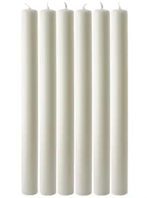 12" x 1" Advent Candle Set - White - Pack of 6